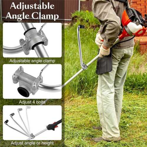 Trimmer Grip with Trimmer Shoulder Harness String Trimmer Handle Lawn Trimmer Handle Grips Weed Eater Handle Extension 2