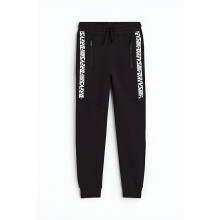 Pantalones Deportivos con Cremallera Frontal para Niños (7-8 Años_Negro)