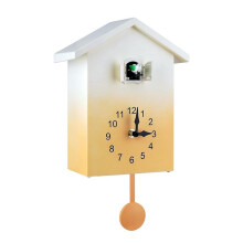 Cuckoo Wall Clock Natural Bird Voice, Pendulum Alarm Clock Bird House Decor, Wall Art for Living Room Kitchen Home