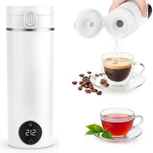 Portable Travel Electric Tea Kettle,6 Preset Temp Plug-in Keep Warm,15 OZ Small Hot Water Boiler, for Hotel,RV Travel US