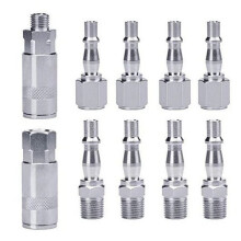 10 Pièces Raccords Rapides - Accessoires de Compresseur D'Air 1/4 Raccords Pneumatiques pour une Utilisation Efficace