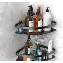 Cynvexa Multifunctionele Aluminium Badkamerplank Voor Wand, Zelfklevende Wandgemonteerde Organiser