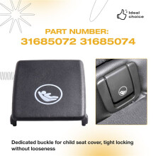 31685072 31685074 Car Rear Hook ISOFIX Cover Child Restraint for V90 XC40 XC60 S60 S90 XC90 Black