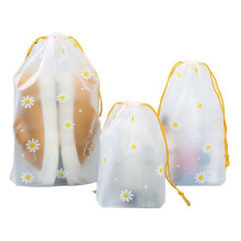 Pristu Lot de 10 Sacs à Chaussures pour Rangement et Voyage Sacs à Cordons Imperméables, Marguerite Blanche