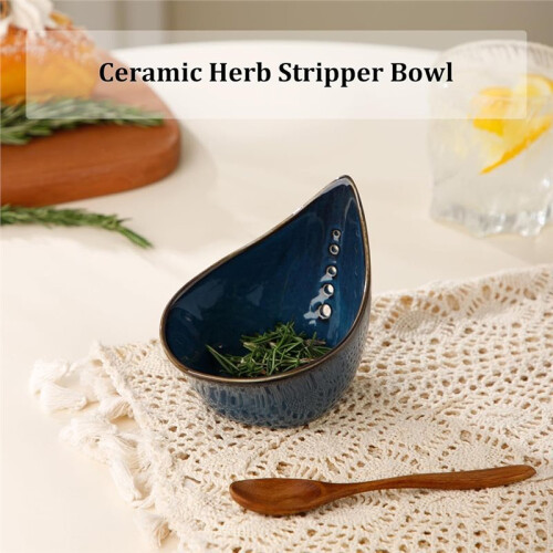 Herb Stripper Bowl for Kitchen - Efficient Leaf Stripping Tool for Kale, Thyme, Basil, Rosemary 2