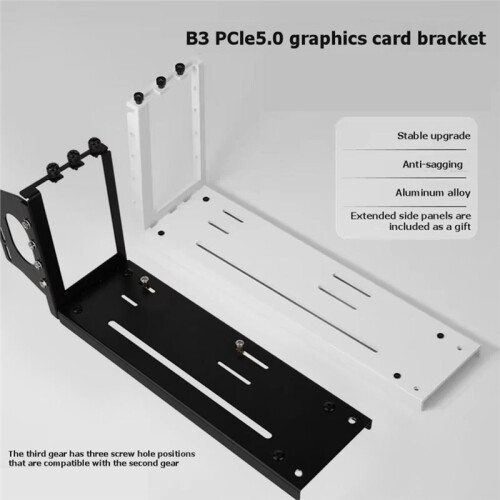 Vertical GPU Mount Bracket 3 Slots  Card Holder External EGPU Docking Station Stand PCIe GPU Support Frame White 2