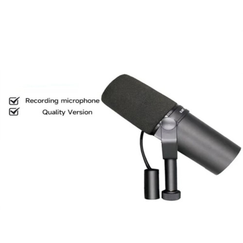 Microphone Dynamique de Type SM7B, Microphone de Diffusion XLR pour Podcast, Streaming, Voix Off, Enregistrement en Studio et Home Studio 2