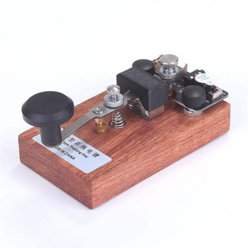 K-8 Training CW Key Sound Light Manual Transmission Training Morse Code Key Rosewood Base