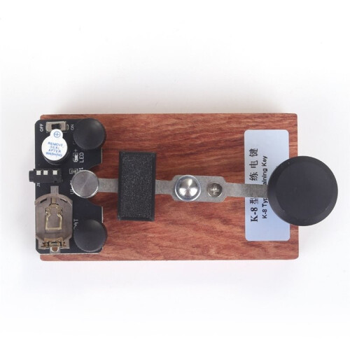 K-8 Training CW Key Sound Light Manual Transmission Training Morse Code Key Rosewood Base 2