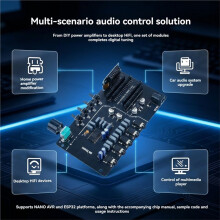 1 ST 7-12V TDA7440 Digital Ljudkontroller 4 Kanal Stereo Ljudmodul med 1,8 Tum ST7735 Display