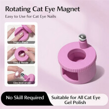 Ímã de Unha Giratório Olho de Gato com Efeito de Luz Ampla e Contas de Vidro, Multifuncional e Automático, para Unhas de Gel, Rosa.