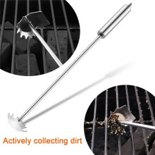 Grill Scraper Stainless Steel Bristle-Free Griddle Scraper Outdoor Barbecue Tools Barbecue Grill Cleaner BBQ Grill