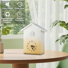 Horloge Murale Coucou avec Voix D'Oiseau Naturel, Horloge à Pendule Décor de Maison D'Oiseau, Art Mural pour Salon Cuisine Maison