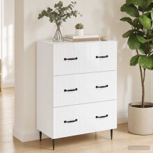 vidaXL Drawer Cabinet High Gloss White 66 x 34.5 x 89.5 cm