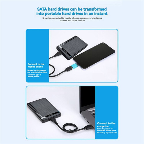 USB 3.1 HDD Enclosure 2.5inch  to USB3.1 HDD SSD External Hard Drive Case for PC