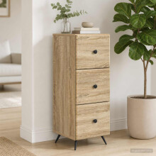 vidaXL Drawer Cabinet Sonoma Oak 33 x 34.5 x 90 cm Engineered Wood