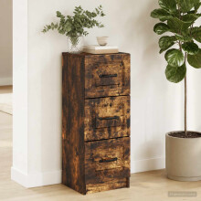 vidaXL Drawer Cabinet Smoked Oak 33 x 34.5 x 87 cm Engineered Wood