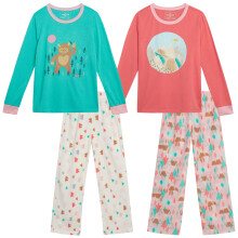 Eddie Bauer Pijamas para Niñas - Set de 4 Piezas de Pijamas de Forro Polar (Tamaños: 5-14), Acuamarina, 12-14