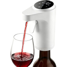 Electric Wine Dispenser with Aerator, Automatic Wine Dispenser Machine with 1-999 ML Adjustable Pour Control, White