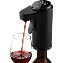Elektronischer Weinausgießer mit Belüfter, Automatische Weinausgießmaschine mit 1-999 ML Einstellbarer Ausgießkontrolle, Schwarz