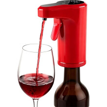 5 w 1 Aerator Wina, Dozownik Whisky, Karafka, Idealny Prezent na Święta i Urodziny, Ładowany Przez USB-C, Czerwony