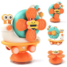 Storio 5-In-1 Baby Suction Spinner Speelgoed, Interactieve Leer Set Met Rammelaar En Sensorisch Spel, Voor 6+ Maanden - Oranje & Crème