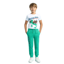U.S. Polo Assn. Pantalones de Chándal para Niños de Algodón Verde (Uktrk0228_10-11A)