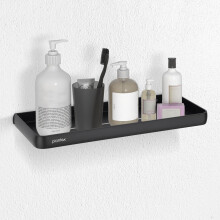 Estante Autoadhesivo Plantex Para Baño/Estante Multifuncional 15X5 Pulgadas - Pack De 1 (1502, Negro)
