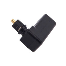 2 Stück Toslink 90 Grad Optisches Audiokabel-Adapter Stecker auf Buchse Rechtwinklig 360 Grad Drehbar PC TV DVD Stereo Optisches Kabel