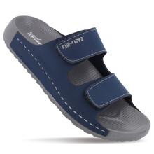 Walkaroo Ciabatte Casual Uomo Slip On Eva Con Cinghie Regolabili We8818 Blu Grigio