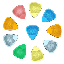 Kadence 10 Guitar Picks With Hostile Grip In 0.77Mm Thickness And Mix Colors Anti Slip Stronger Guitar Plectrums