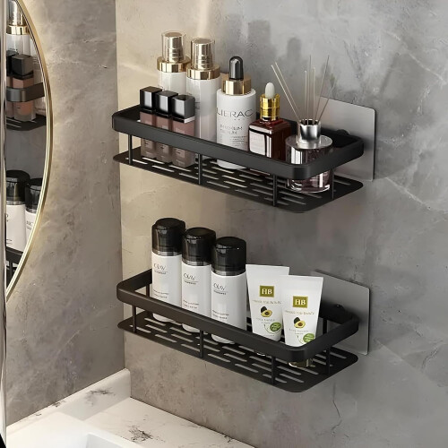 Xmart India Mensole da Bagno Adesive in Plastica Organizer Murale per Cucina