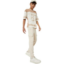 Max Jongens Effen Cargo Joggers (Beige_9-10 J)