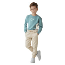 Max Pojkar Stickade Avslappnade Joggers (Beige_6-8 År)