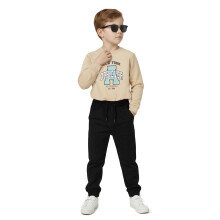 Max Pojkar Stickad Avslappnad Joggers (Svart_6-8 År)