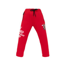 Pantalones de chándal de felpa para niños Status Quo con cintura ajustable y bolsillos laterales | Rojo | 24 | Talla