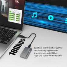 M2 SSD-Behuizing /NVMe USB 3.2 Type C Gen2 10Gbps Behuizing Aluminiumlegering M.2 NVMe Solid State Drive voor 2230 2242