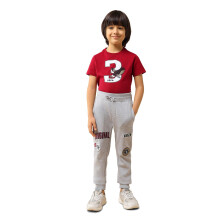 Uspa Niños Chicos Joggers Ajuste Regular con Aplique (Uktrk0257_Gris Claro_8-9 Años)