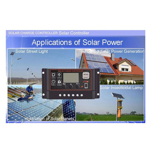 3X 100A Solar Charge Controller Solar Panel Controller 12V 24V LCD Display Solar Panel Battery Regulator with USB Port