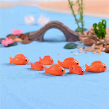 40pc/Lot Red Fish Miniature Figures Decorative Fairy Garden Animals Moss Micro-Landscape Ornaments Resin Baby Toy