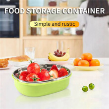 2X Lunch Box Stainless Steel Bento Box , Portable Airtight Lunch Box with Handle for Adults and Children,900 Ml