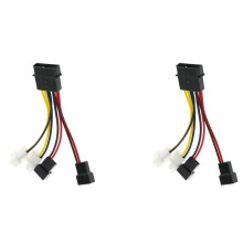 2Pcs 4-Pin to 3-Pin Fan Power Cable Adapter Connector Computer Cooling Fan Cables 12V/5V for CPU PC Case Fan