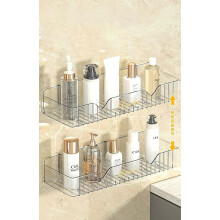 Kroywen Transparent Acrylic Badregal | Wandmontierter Organizer ohne Bohren für Shampoo, Conditioner & Pflegeprodukte