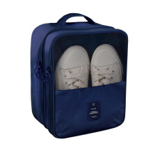 Sac À Chaussures de Voyage, Organisateur Imperméable pour 3 Paires, Cube de Rangement Bleu Marine