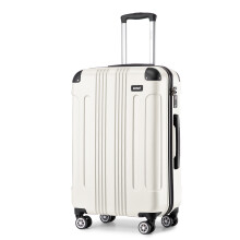 Beige Color 28 Inch Trolley Case Hard Shell ABS Travel Suitcase With TSA Lock