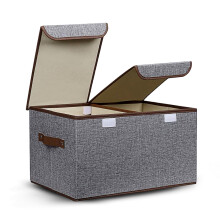 Scatola Organizzatrice Pieghevole Flyngo per Armadio, Cesto per Libri, Giochi e Forniture con Coperchio (Grigio)