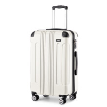 (24 inch) 19/24/28 Inch ABS Hard Shell 4 Wheel Suitcase Luggage-Beige