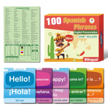 100 Spanska Engelska Bilingual Phrases Med Uttal Flashkort Och Lärande Resurs