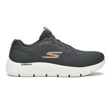 Skechers Dames Go Walk Flex Charcoal Oranje Lifestyle Instap Schoen
