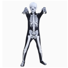 (130) Halloween skeleton printed long sleeve onesie for kids